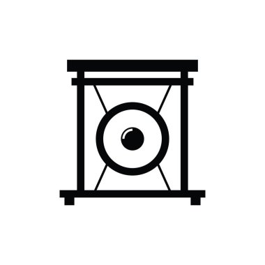 Gong simgesi tasarım şablonu vektör izole çizimi