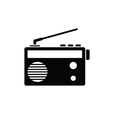 Radyo simgesi tasarım şablonu vektör izole illüstrasyonu