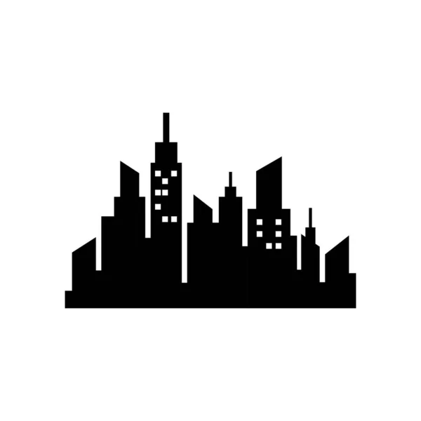 Skyline ciudad icono diseño plantilla vector aislado — Archivo Imágenes Vectoriales