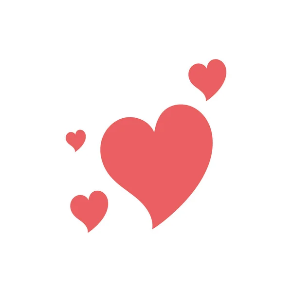 Amor Corazón Icono Diseño Plantilla Vector Aislado — Archivo Imágenes Vectoriales