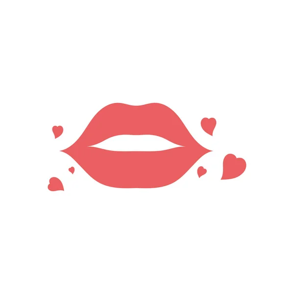 Lips Love Icon Design Template Vector Isolated — Stockový vektor