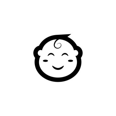 Bebek yüz simgesi tasarım şablonu izole edildi