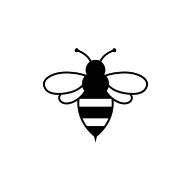 Arı simgesi tasarım şablonu vektör izole çizimi