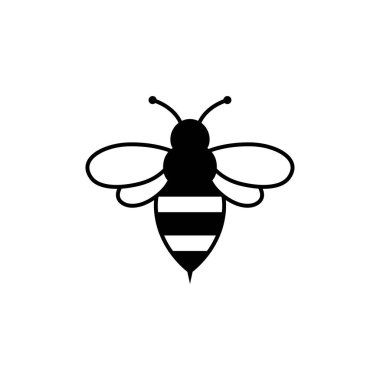 Arı simgesi tasarım şablonu vektör izole çizimi