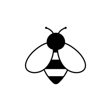 Arı simgesi tasarım şablonu vektör izole çizimi