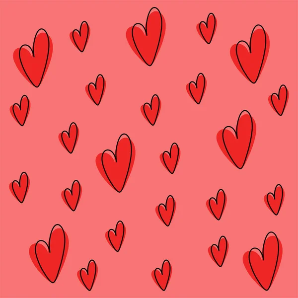 Amor Corazón Fondo Cuadrado Diseño Plantilla Vector — Vector de stock