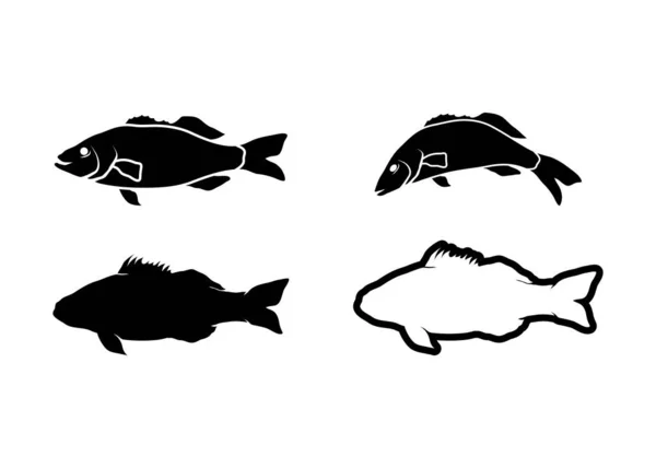 Pesce Icona Modello Progettazione Vettoriale Isolato — Vettoriale Stock