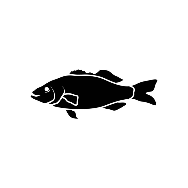Шаблон Дизайну Значка Риби Вектор Ізольовано — стоковий вектор