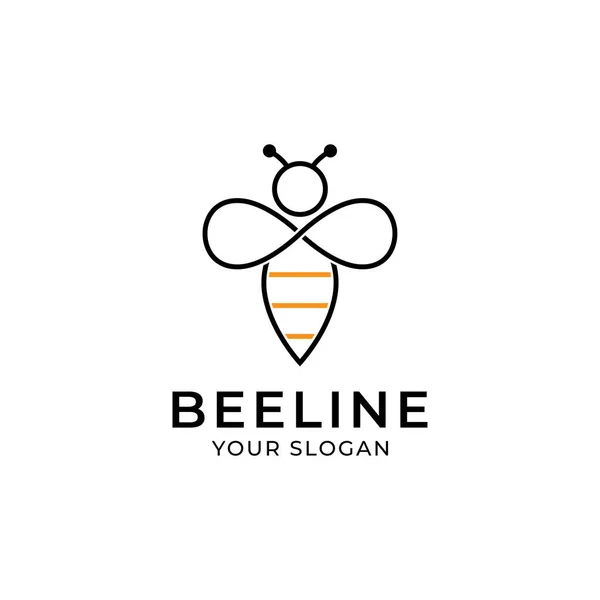 Biene Logo Design Vorlage Vektor Isolierte Illustration — Stockvektor