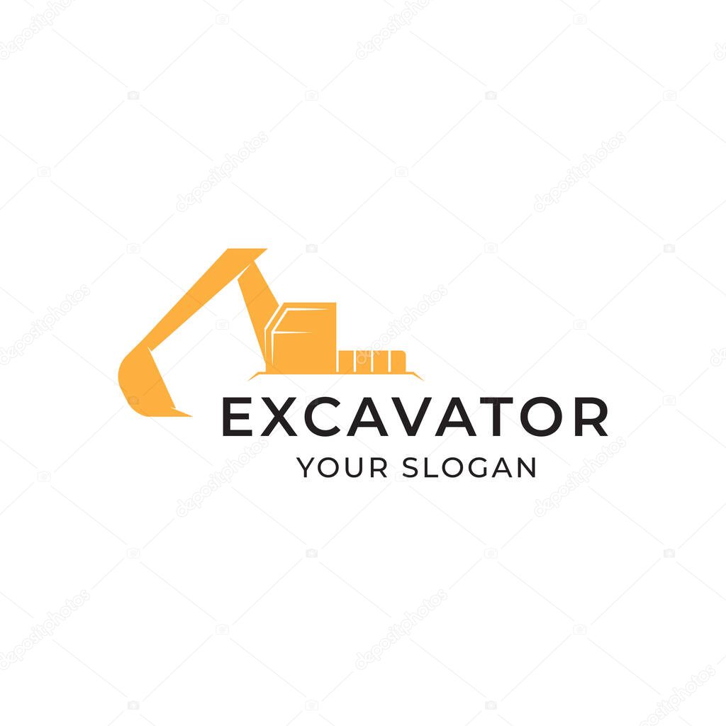 Excavator logo design template vector isolated illustration