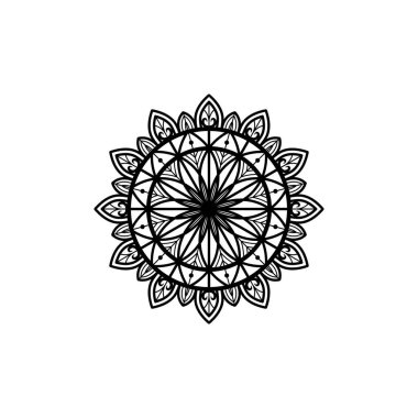 Mandala tasarım şablonu izole edildi