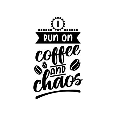 Kahve harfleri tipografi illüstrasyonundan alıntı