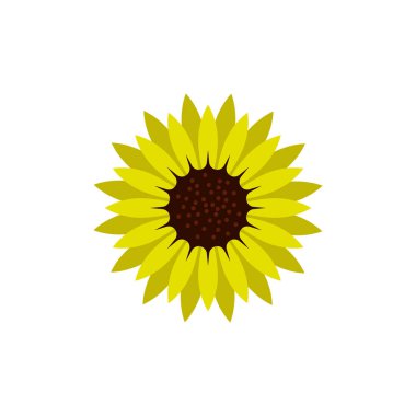 Ayçiçeği ikonu tasarım şablonu izole edildi