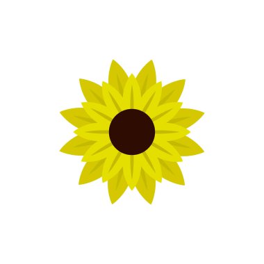 Ayçiçeği ikonu tasarım şablonu izole edildi