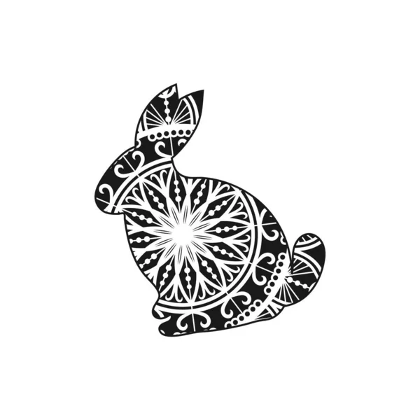Kaninchen Tier Mandala Design Illustration Vektor — Stockvektor