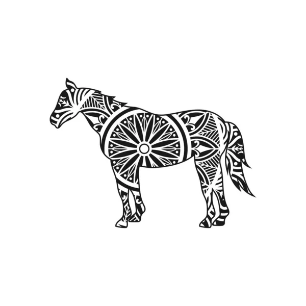 Horse Animal Mandala Design Illustration Vector — Stock Vector