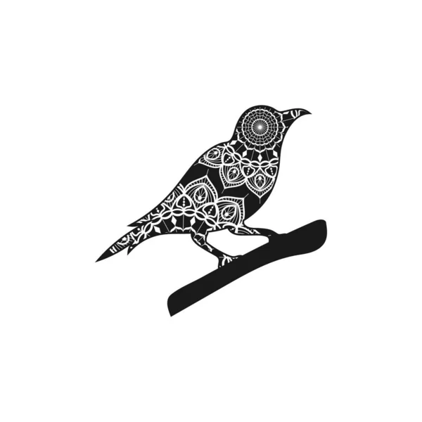 Вектор Ілюстрації Дизайну Пташиних Тварин Мандали — стоковий вектор