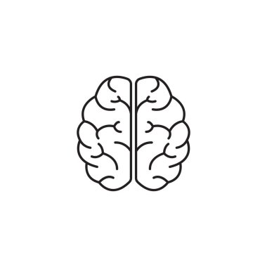Beyin simgesi tasarım şablonu vektör izole çizimi