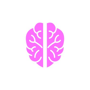 Beyin simgesi tasarım şablonu vektör izole çizimi