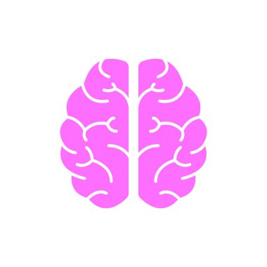 Beyin simgesi tasarım şablonu vektör izole çizimi