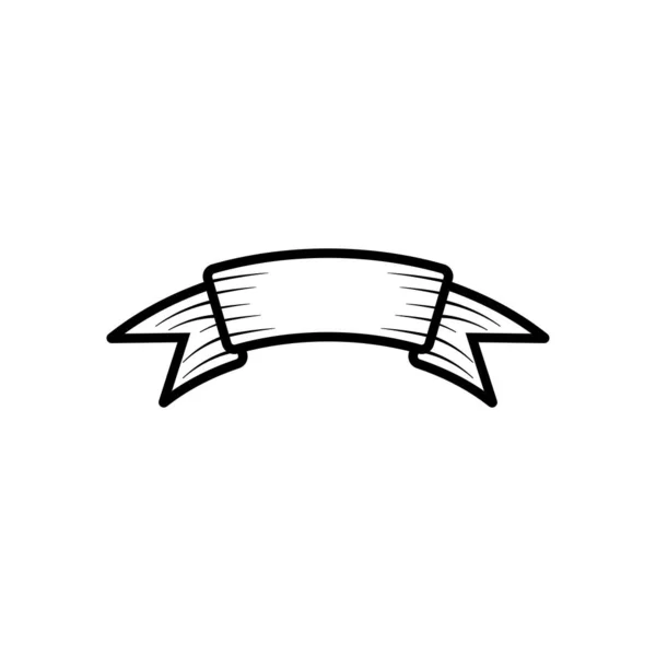 Ilustração Isolada Vetor Modelo Ícone Banner Fita — Vetor de Stock