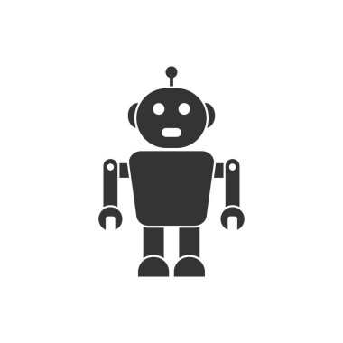 Robot simgesi tasarımı vektör izole çizimi