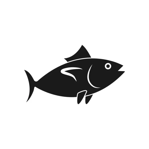 Тунець Риба Значок Дизайн Шаблон Векторні Ізольовані Ілюстрації — стоковий вектор