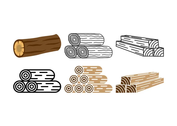 Holz Log Icon Design Template Vektor Isolierte Illustration — Stockvektor