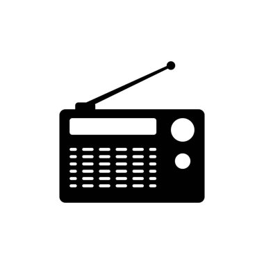 Radyo simgesi tasarım şablonu vektör izole illüstrasyonu