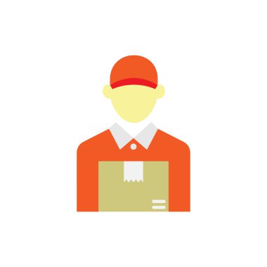 Teslimatçı simge tasarım şablonu izole edilmiş çizim