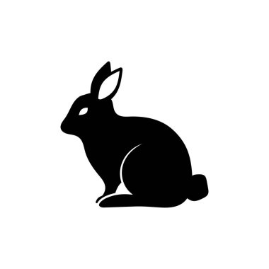 Tavşan simgesi tasarım şablonu izole edilmiş vektör çizimi