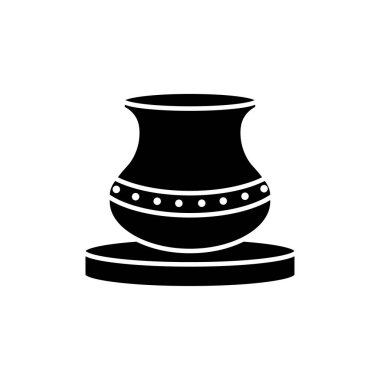 Çömlek ikonu tasarım şablonu izole edilmiş vektör illüstrasyonu