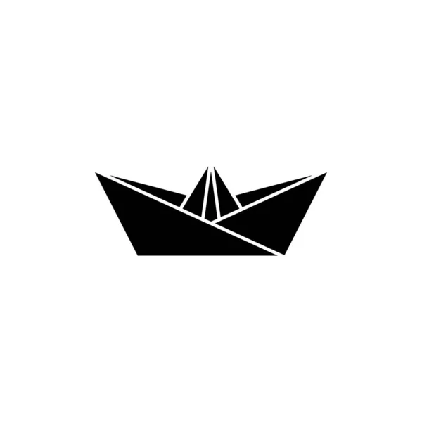 Origami Hajó Ikon Design Sablon Vektor Elszigetelt Illusztráció — Stock Vector