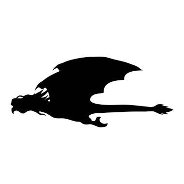 Ejder simgesi siluet tasarım şablonu vektörü