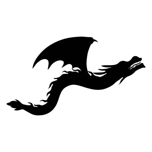 Dragon Symbol Silhouette Design Vorlagenvektor — Stockvektor