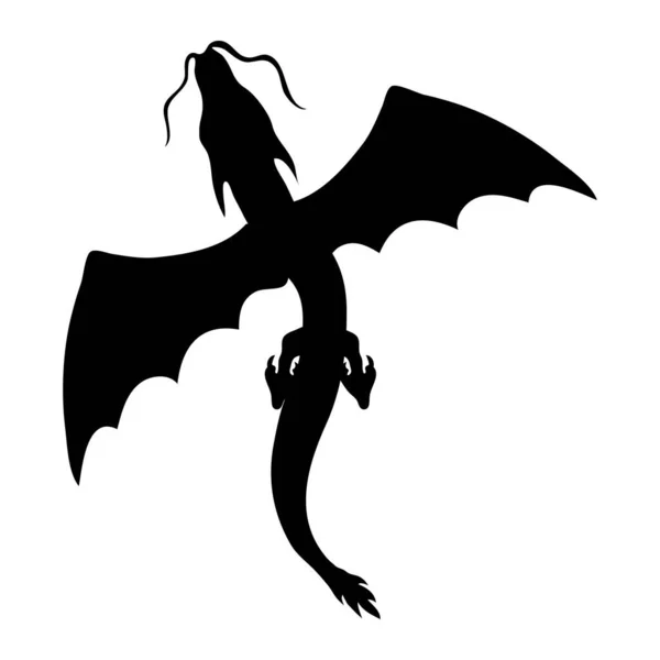 Modèle Conception Silhouette Icône Dragon Vecteur — Image vectorielle