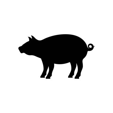 Domuz silueti simgesi tasarım şablonu izole edildi