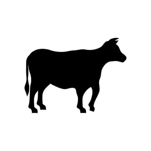 Modèle Icône Silhouette Vache Vecteur Isolé — Image vectorielle