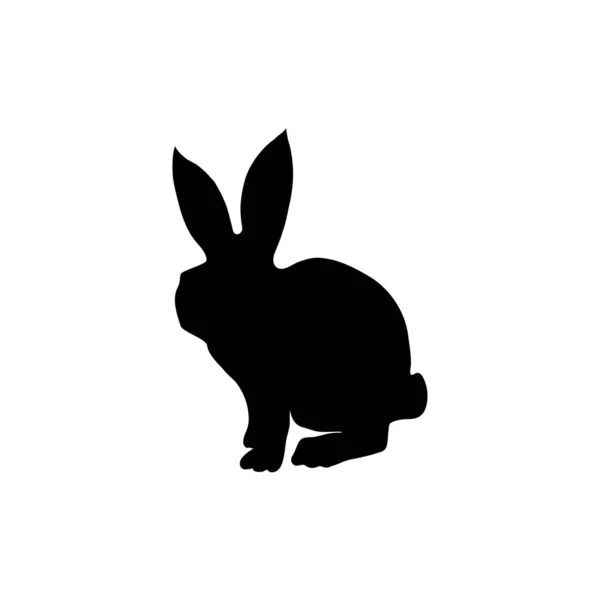 Kaninchen Silhouette Icon Design Template Vektor Isoliert — Stockvektor