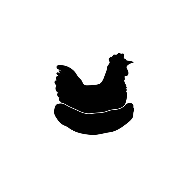 Chicken Silhouette Icon Design Template Vektor Isoliert — Stockvektor