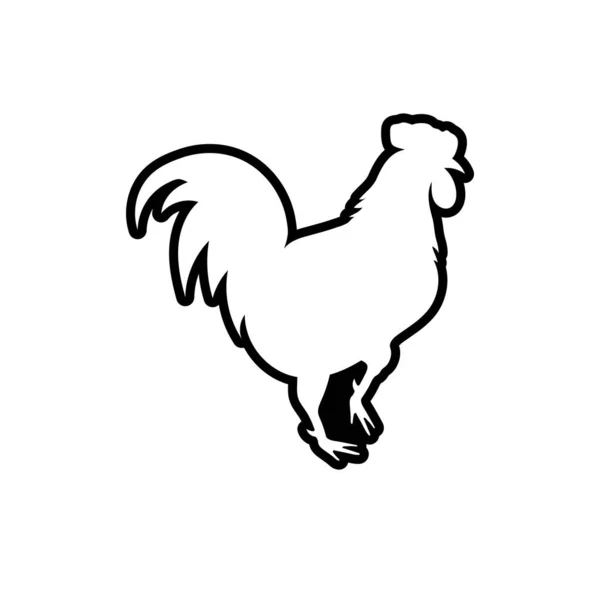 Chicken Outline Icon Design Template Vektor Isoliert — Stockvektor