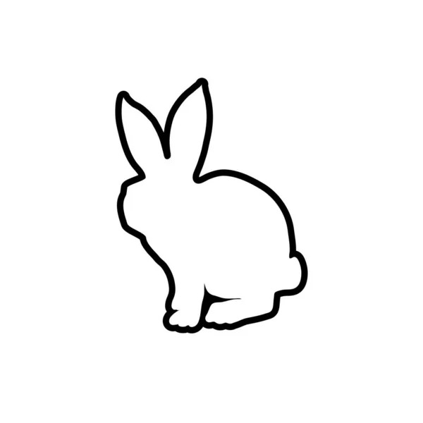 Rabbit Esboço Ícone Modelo Vetor Isolado — Vetor de Stock