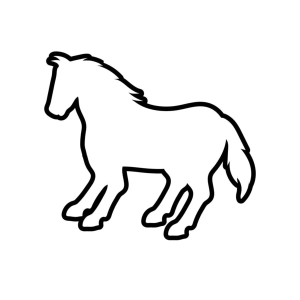 Caballo Esquema Icono Diseño Plantilla Vector Aislado — Archivo Imágenes Vectoriales