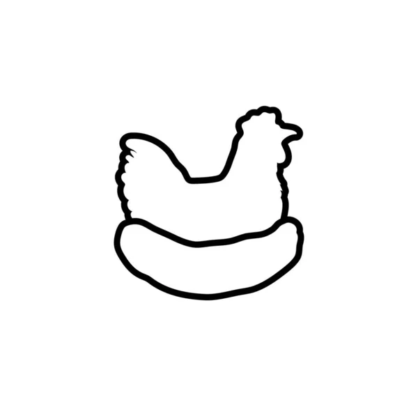 Изолированный Вектор Дизайна Иконки Курицы — стоковый вектор