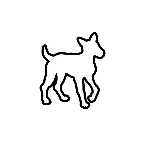 Perro Contorno Icono Diseño Plantilla Vector Aislado — Archivo Imágenes Vectoriales