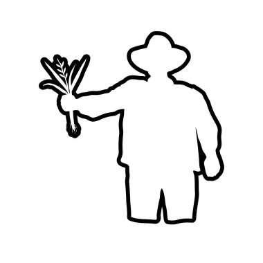 Çiftçi ana hatları simge tasarım şablonu izole edildi