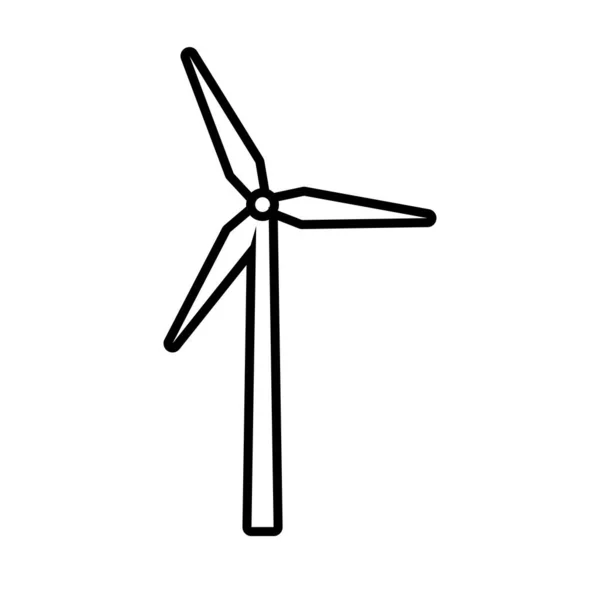 Windmolen Overzicht Pictogram Ontwerp Template Vector Geïsoleerd — Stockvector