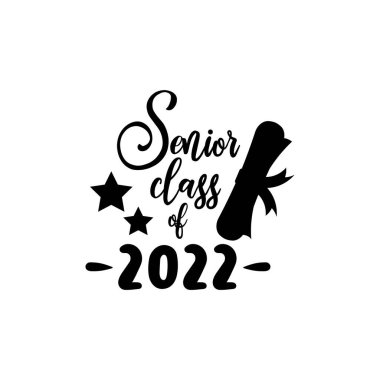 Mezuniyet 2022 harfli tipografi illüstrasyonu