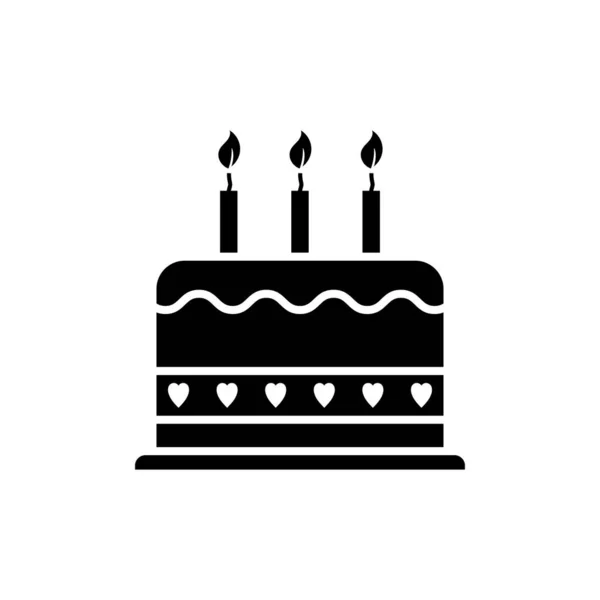 生日蛋糕图标设计模板向量隔离 — 图库矢量图片