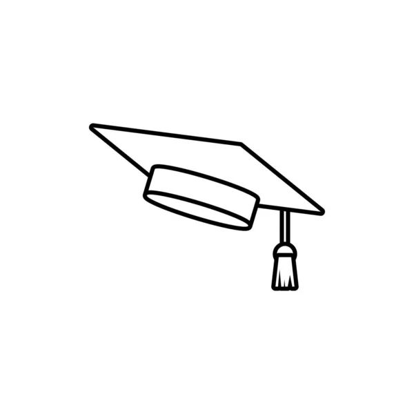 Ikona Czapki Graduation Design Wektor Izolowany — Wektor stockowy